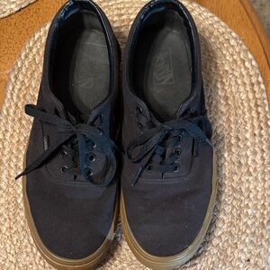 Men’s size 11 Vans Black Canvas Sneakers with Brown Sole